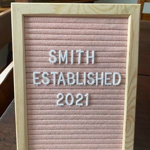 Brand New Pink Felt Letter Board 7”x9.5”